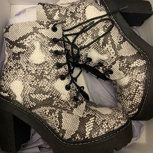 Madden Girl Platform Snakeskin Booties
